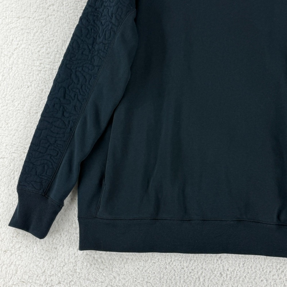 Nike Quilted Rally Hoodie Sweater Womens Size XL Black Pullover Long Sleeve Knit - Picture 4 of 16